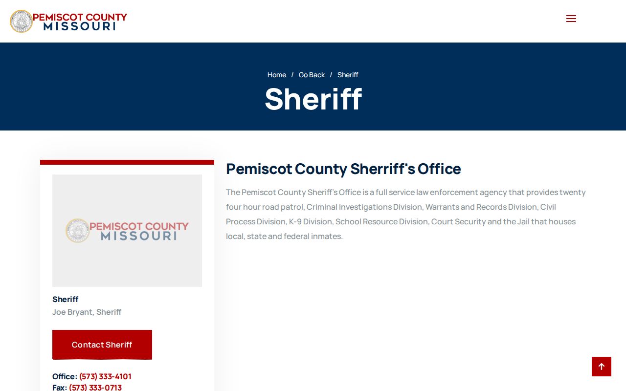Pemiscot County Sheriff jail and released inmate record source